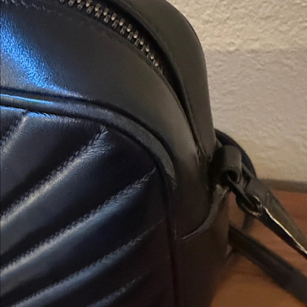 Saint Laurent Black Chevron-Quilt Leather Crossbody Bag - Picture 3 of 7
